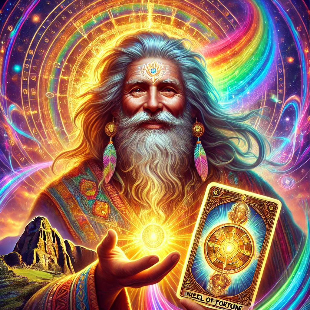 DALL·E 2025-01-05 10.36.56 - A friendly and psychedelic depiction of a sage-like character named Jovani Leamac, inspired by a shamanic and archetypal figure. He has long flowing h